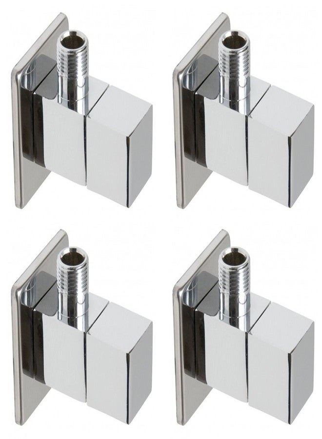 دريزل صمام زاوية مربعة من النحاس الأصفر من DRIZZLE لحنفيات الحمامات، وسخانات المياه، وتوصيلات أحواض الغسيل (فضي، تشطيب كروم، 4 قطع) - Image 1